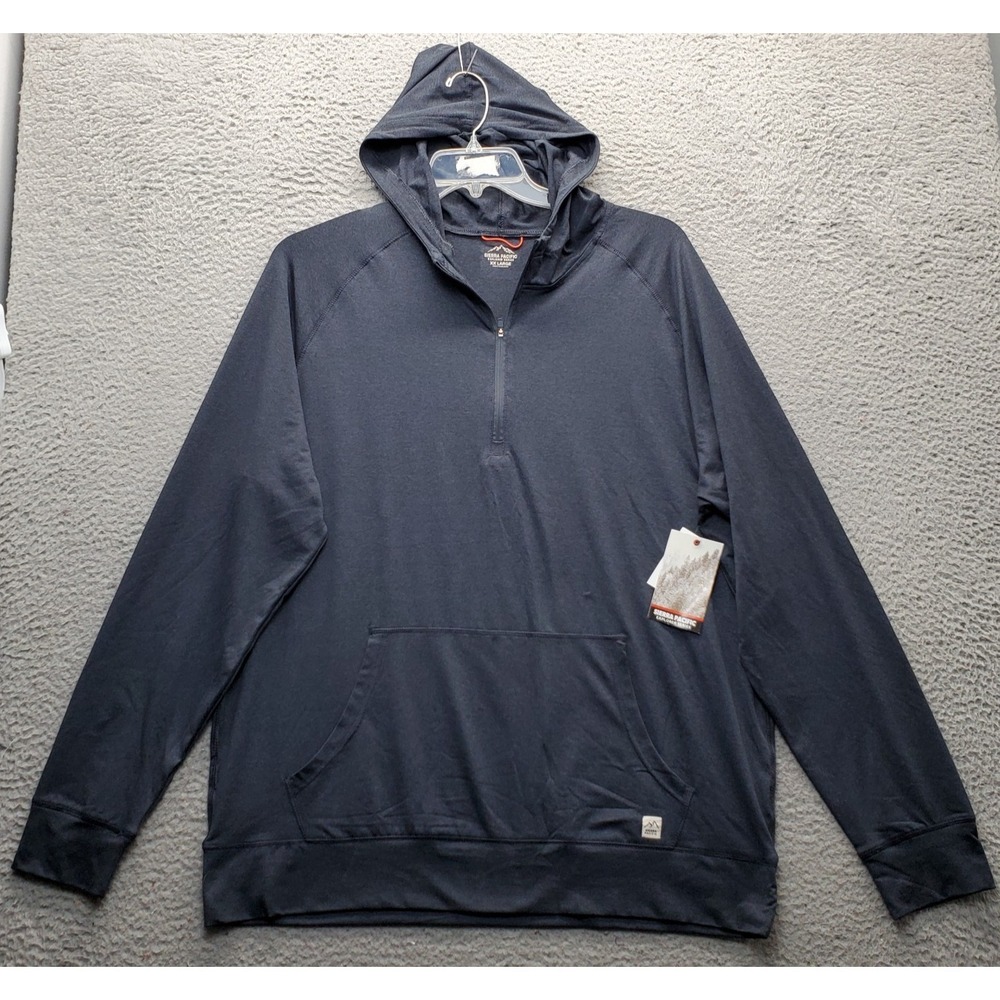 Sierra Pacific Explorer Series 1/4 Zip Hoodie Mens XXL Blue Stretch Lightweight